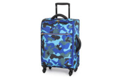 IT Luggage Small Camo Suitcase - Blue/Grey